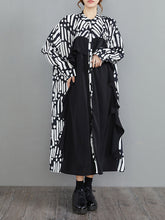 Ruffle Stitching Long Sleeve Loose Midi Dress